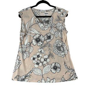 Calvin Klein Women Pink Peach Cap Sleeve T-Shirt M Chain Links